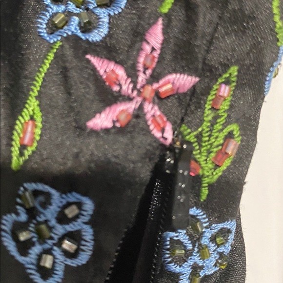 Vintage Marina Bresler Silk Floral Beaded Embroidered Top shirt blouse size 22 - Picture 6 of 16